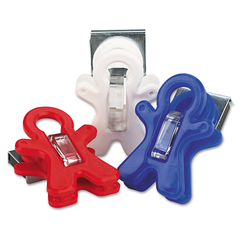 Magnet Man Clip, Plastic, Assorted Colors, 3/pack