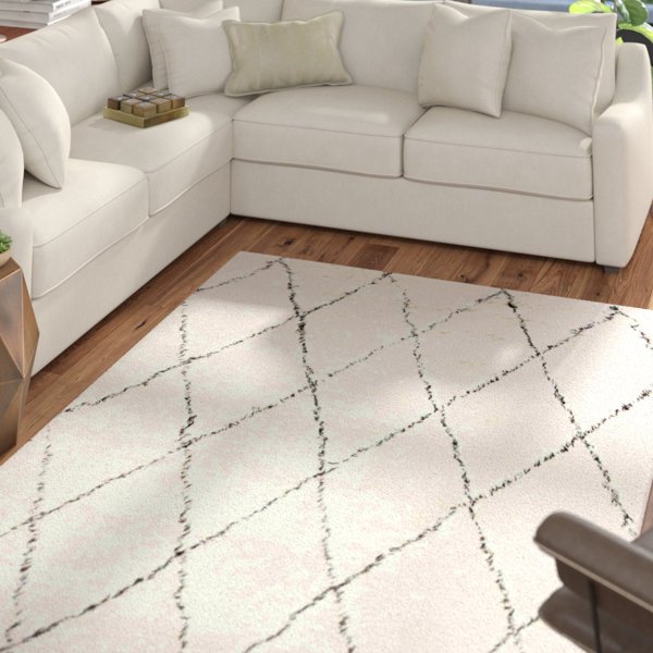Dunford Hand-woven Ivory Area Rug by Mercury Row