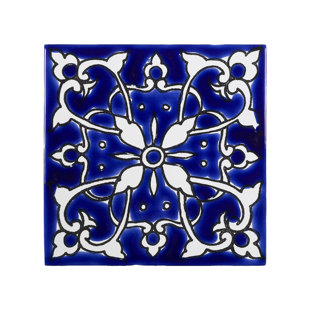 Accent Tiles Mediterranean 4 X Ceramic Azur Decorative Tile In Blue White