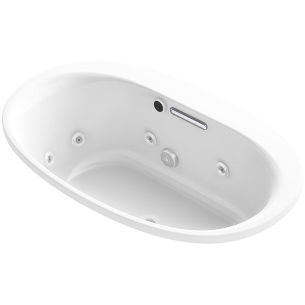 Underscore Oval Drop-in Whirlpool Bath with Heater Without Jet Trim by Kohler