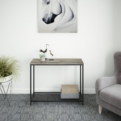 Ballucci Industrial Console Table With Single Shelf, Rustic Brown  Table Top Color: Rustic Gray