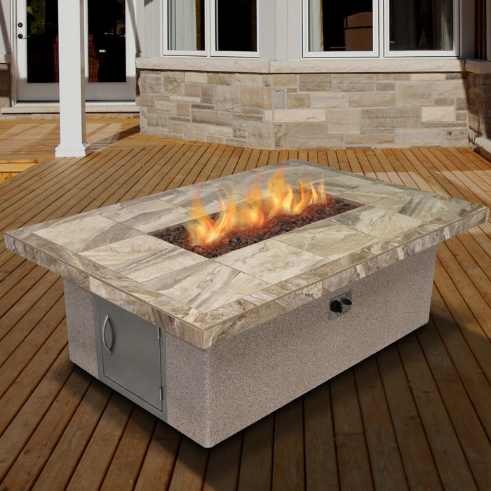 Stucco And Tile Rectangle Steel Propane Fire Pit Table Stucco And Tile Rectangle Steel Propane Fire Pit Table