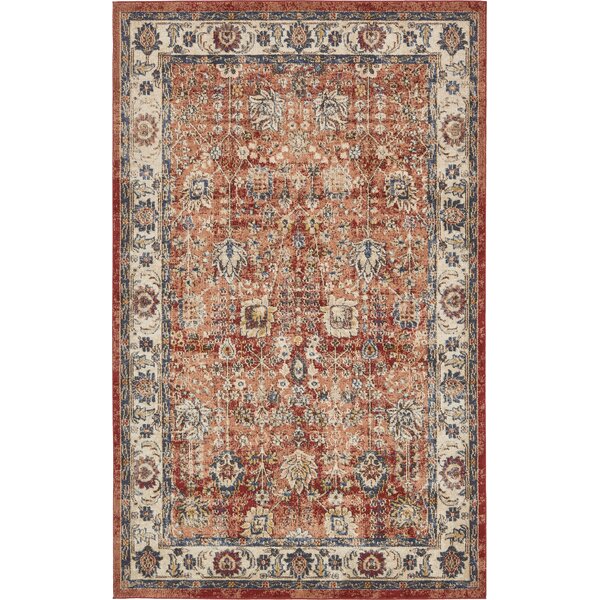 Ballys Terracotta Area Rug by World Menagerie