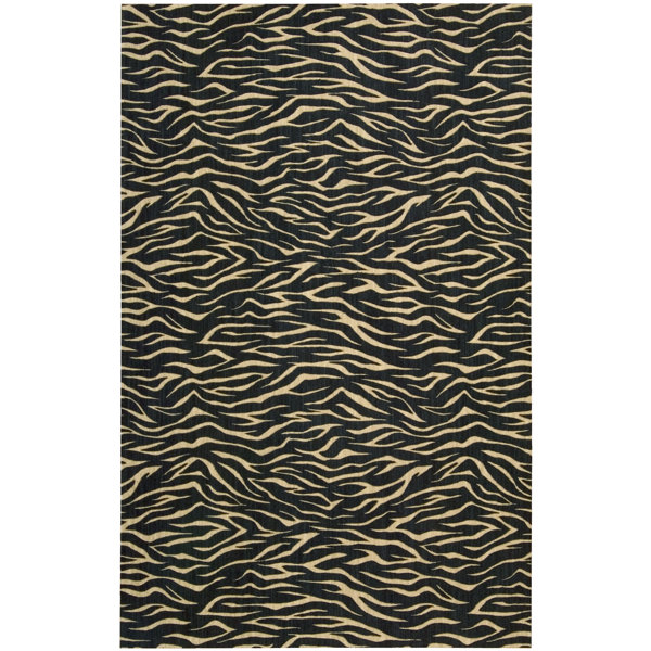 Dunnstown Hand-Woven Midnight Area Rug by Bloomsbury Market