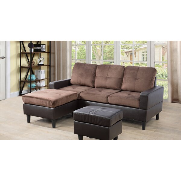 Straka Reversible Sectional With Ottoman By Ebern Designs