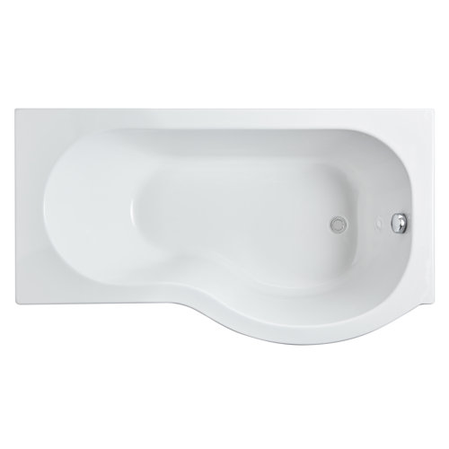 Ceramica P Shaped Shower Bath 1500mm Right Hand - Including Bath Legs