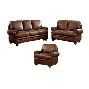 Goodsell 3 Piece Leather Match Living Room Set by Canora Grey