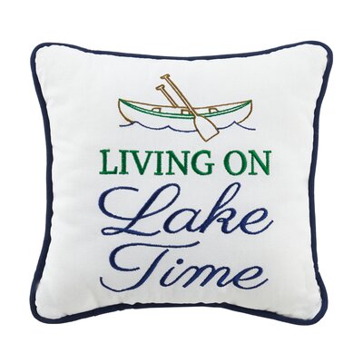 Living on Lake Time Wool Throw Pillow Peking Handicraft