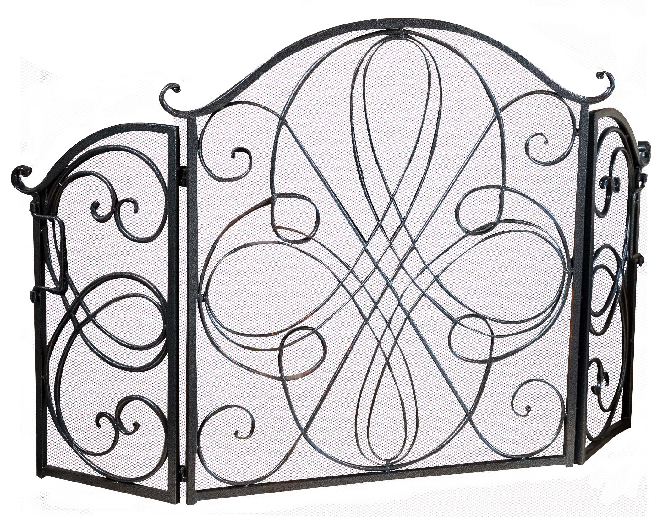 Fleur De Lis Living Terence 3 Panel Iron Fireplace Screen