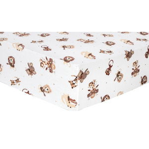 Safari Rock Band Deluxe Flannel Fitted Crib Sheet