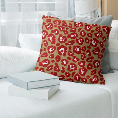 San Francisco Football Leopard Print Square Pillow Cover & Insert East Urban Home Color: Gold, Size: 18
