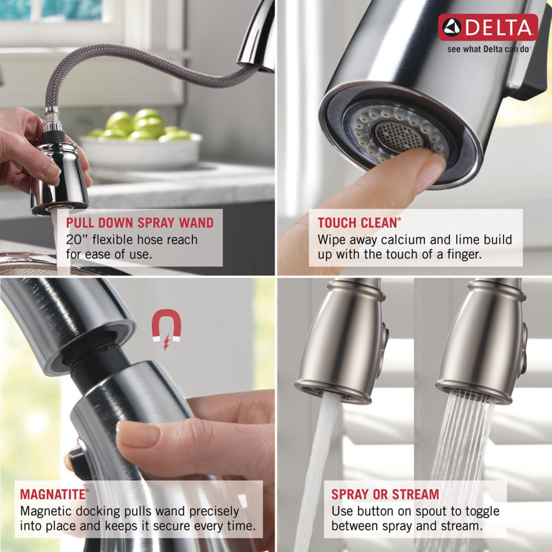 978 Sd Dst Delta Lel Pull Down Single Handle Kitchen Faucet With