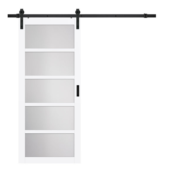 Frosted Glass Rustic Barn MDF Room Dividers Door by Erias Home Designs
