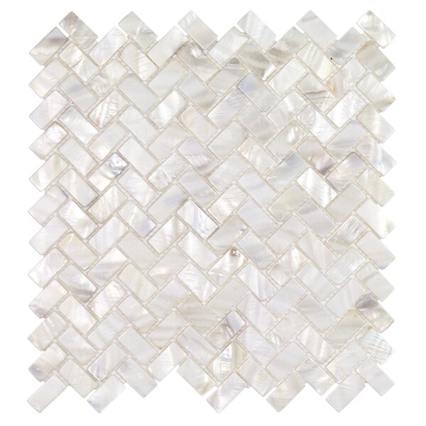 Pacif Random Sized Glass Pearl Shell Mosaic Tile in Polished White/Pearl by Splashback Tile