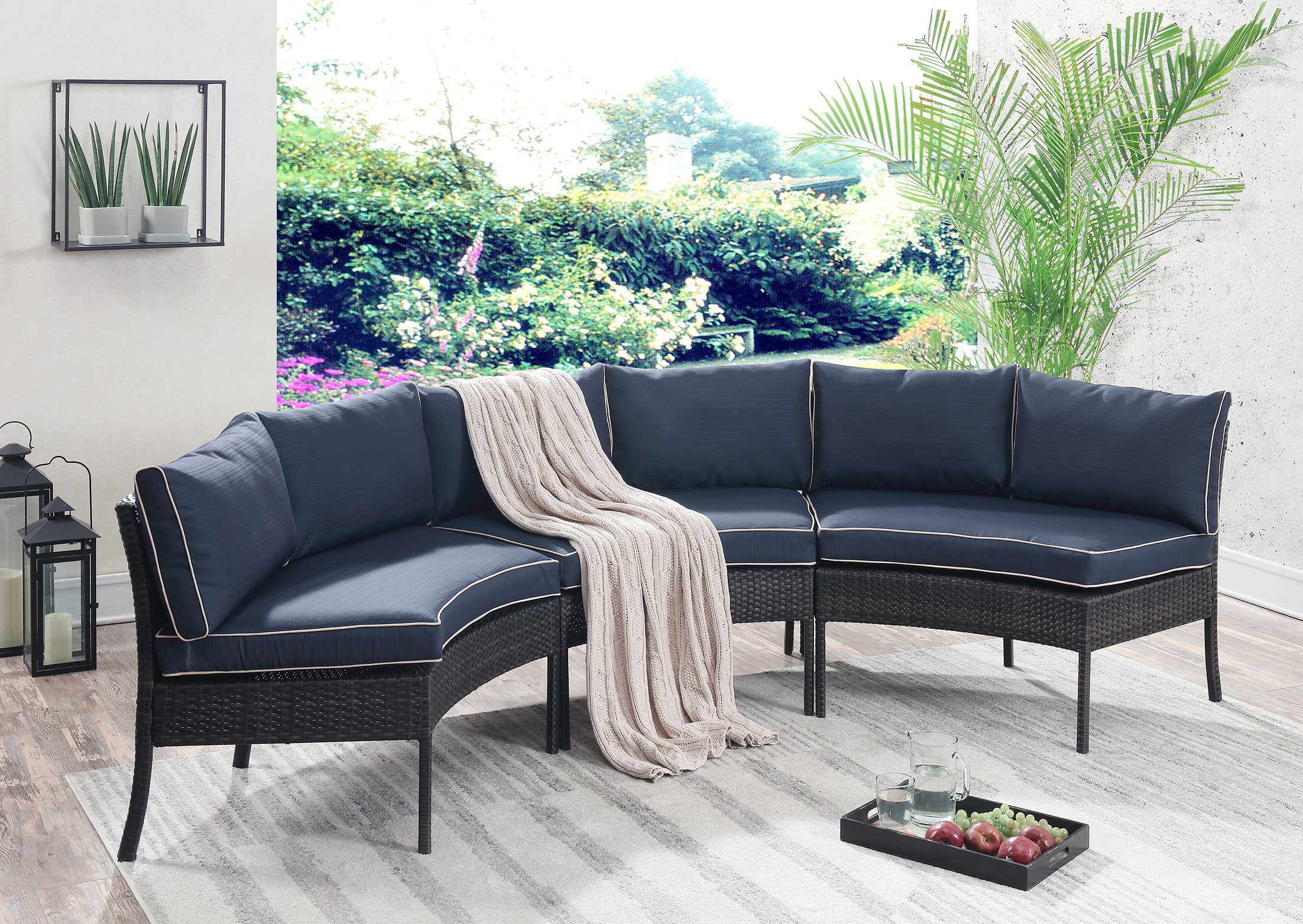 Breakwater Bay Purington Circular Patio Sectional With Cushions Purington Circular Patio Sectional