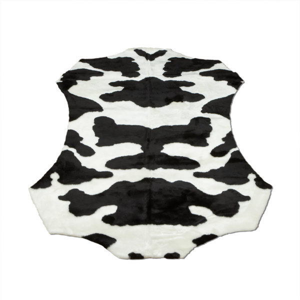 Animal Black/White Cow Area Rug by Walk On Me