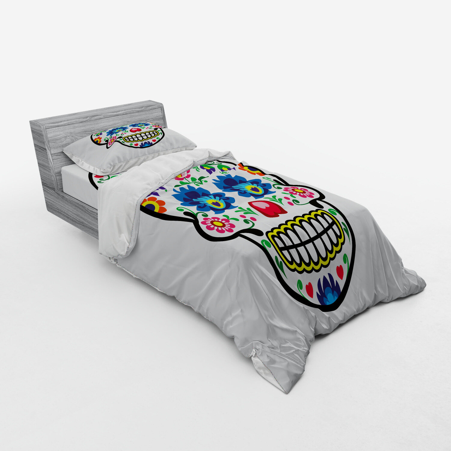 East Urban Home Sugar Skull Duvet Cover Set Wayfair