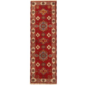 Kazak Hand-Knotted Red/Ivory Area Rug