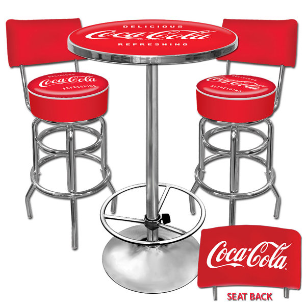 Coca Cola 3 Piece Pub Table Set By Trademark Global Herry Up