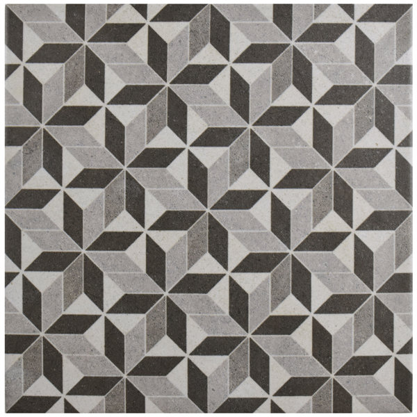 Annata 9.75 x 9.75 Porcelain Field Tile in Gray/Black by EliteTile