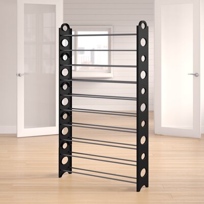 50 Pair Shoe Rack Rebrilliant Finish Black Sportspyder