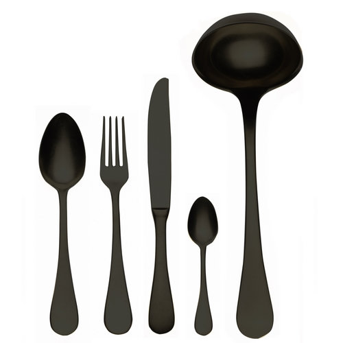Vintage 49 Piece 18/10 Stainless Steel Cutlery Set Mepra Colour: Black