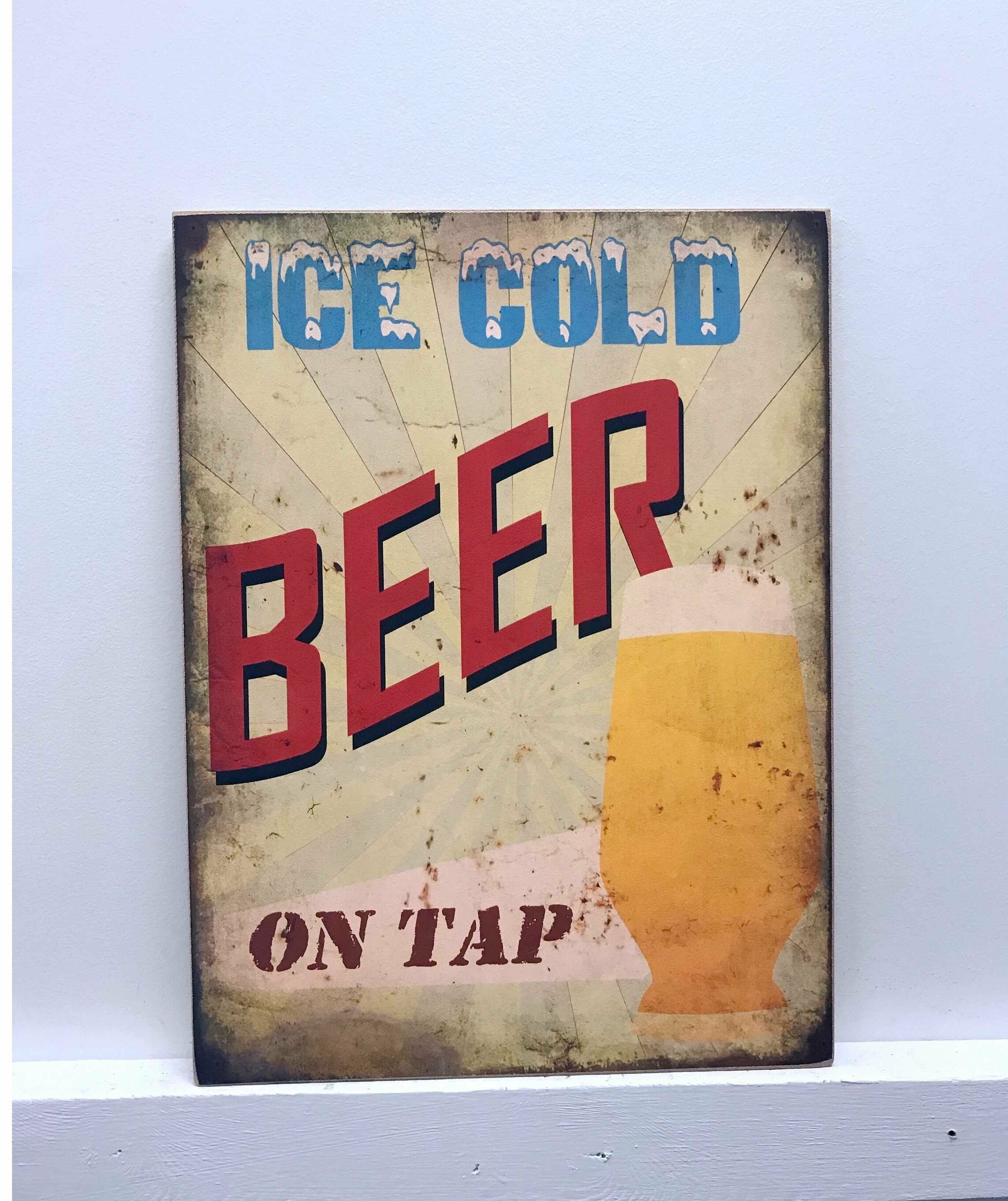 TIN SIGN Beer 10 Cents/" Beer Mancave Wall Decor
