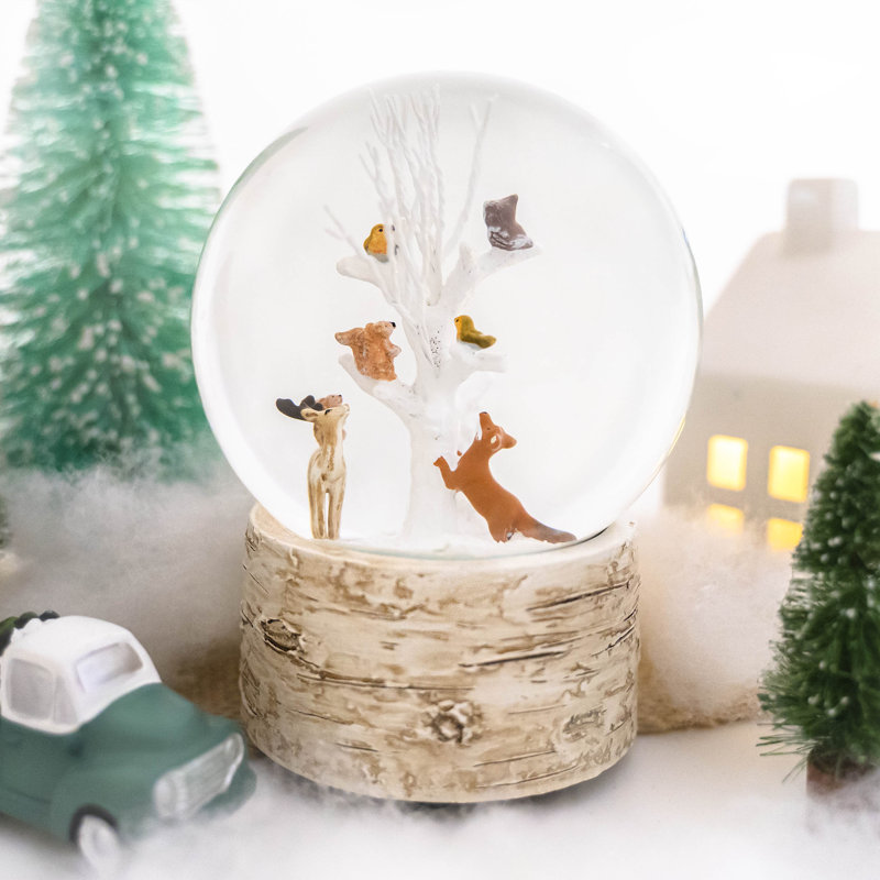 The Holiday Aisle Woodland Animals Snow Globe Wayfair
