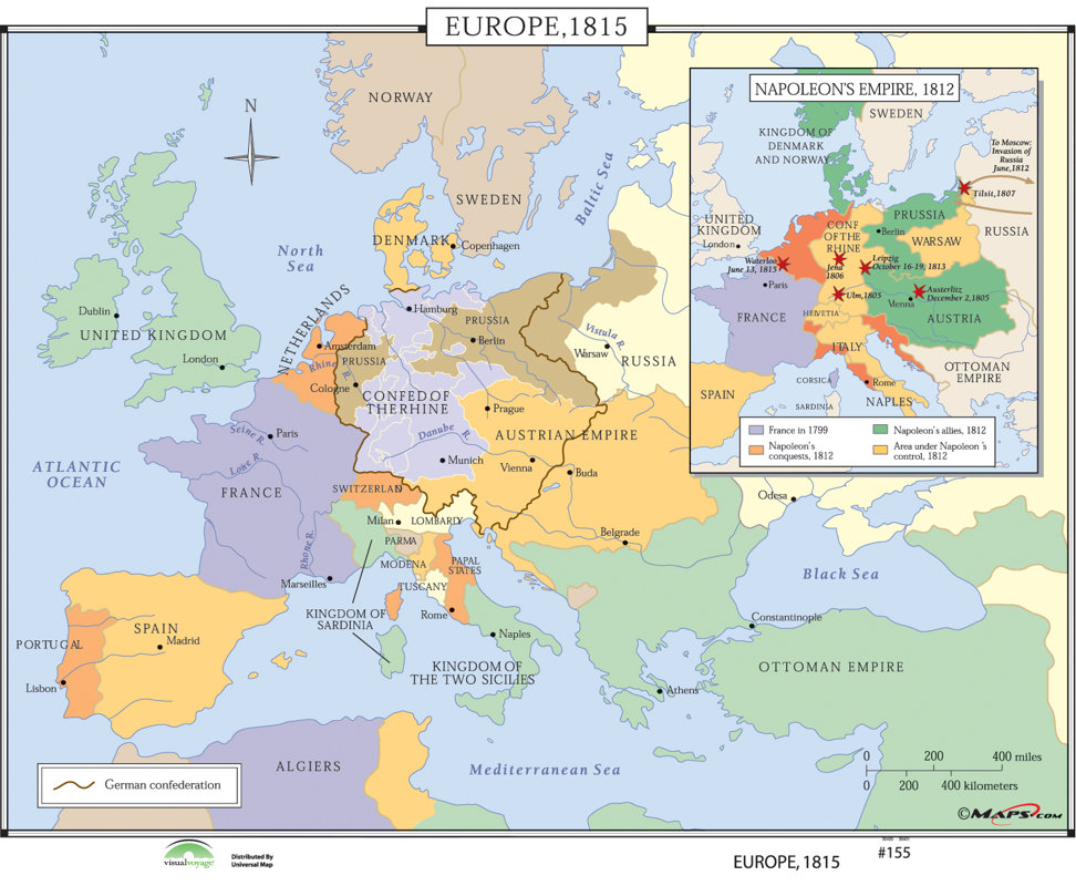 Europe 1815 Map