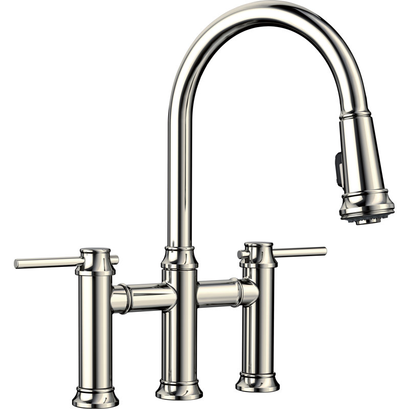 Blanco Empressa Pull Down Dual Spray Bridge Kitchen Faucet Wayfair