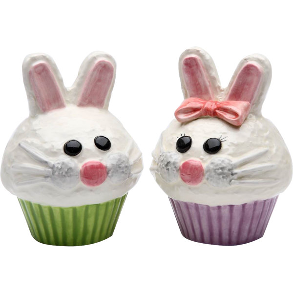 Bunny Cupcake Salt & Pepper Set by Cosmos Gifts