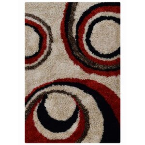 Abrielle Abstract Hand Tufted Ivory/Red Area Rug
