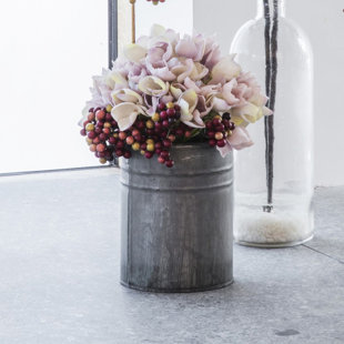 Artificial Fake Flowers Plants Wayfair Co Uk Hydrangea Centrepiece In Metal Vase