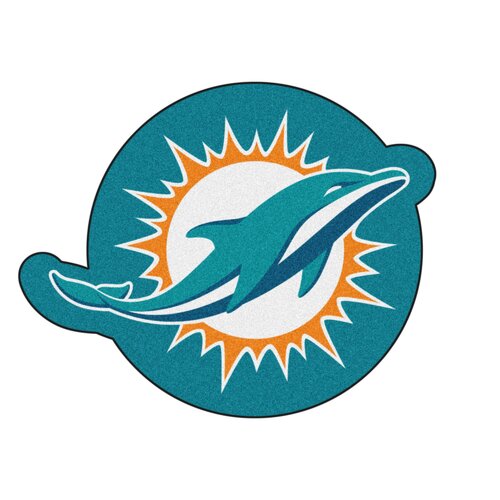 FANMATS NFL Miami Dolphins Mascot 36 in. x 28.9 in. Non-Slip Indoor ...