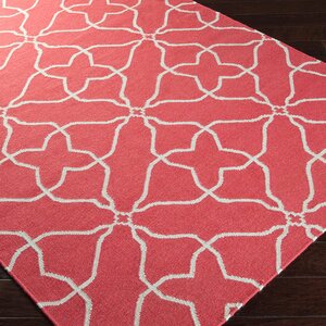 Atkins Pale Jade/Honeysuckle Pink Geometric Area Rug