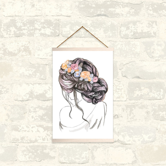 House Of Hampton Messy Bun Illustration Wall Hanging Reviews