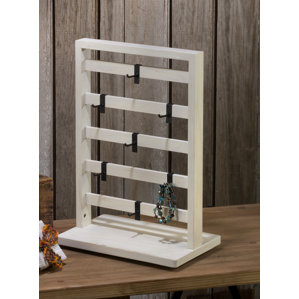 2-Sided Wooden Free Standing Jewelry Spinner by Tripar