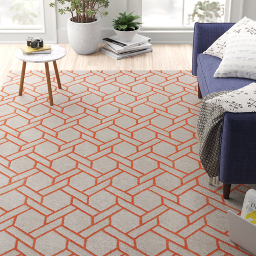 Hand Tufted Orange Rug Longshore Tides Rug Size: Rectangle 160 x 230cm