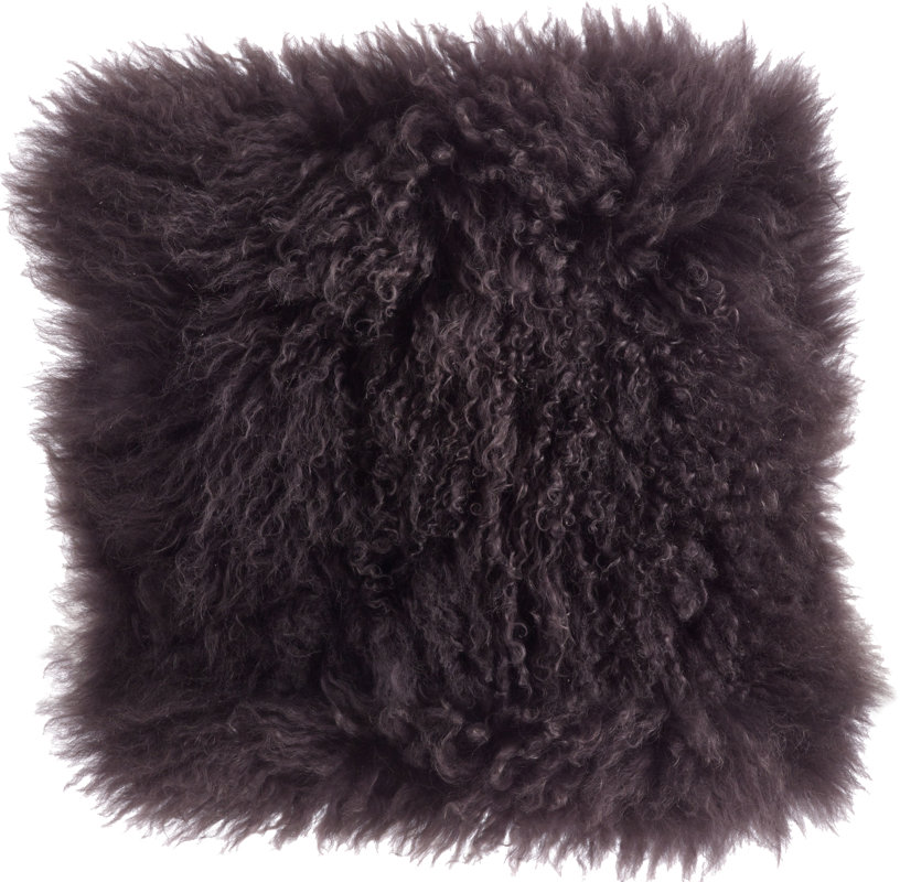 Becky Mongolian Fur Throw Pillow & Reviews AllModern