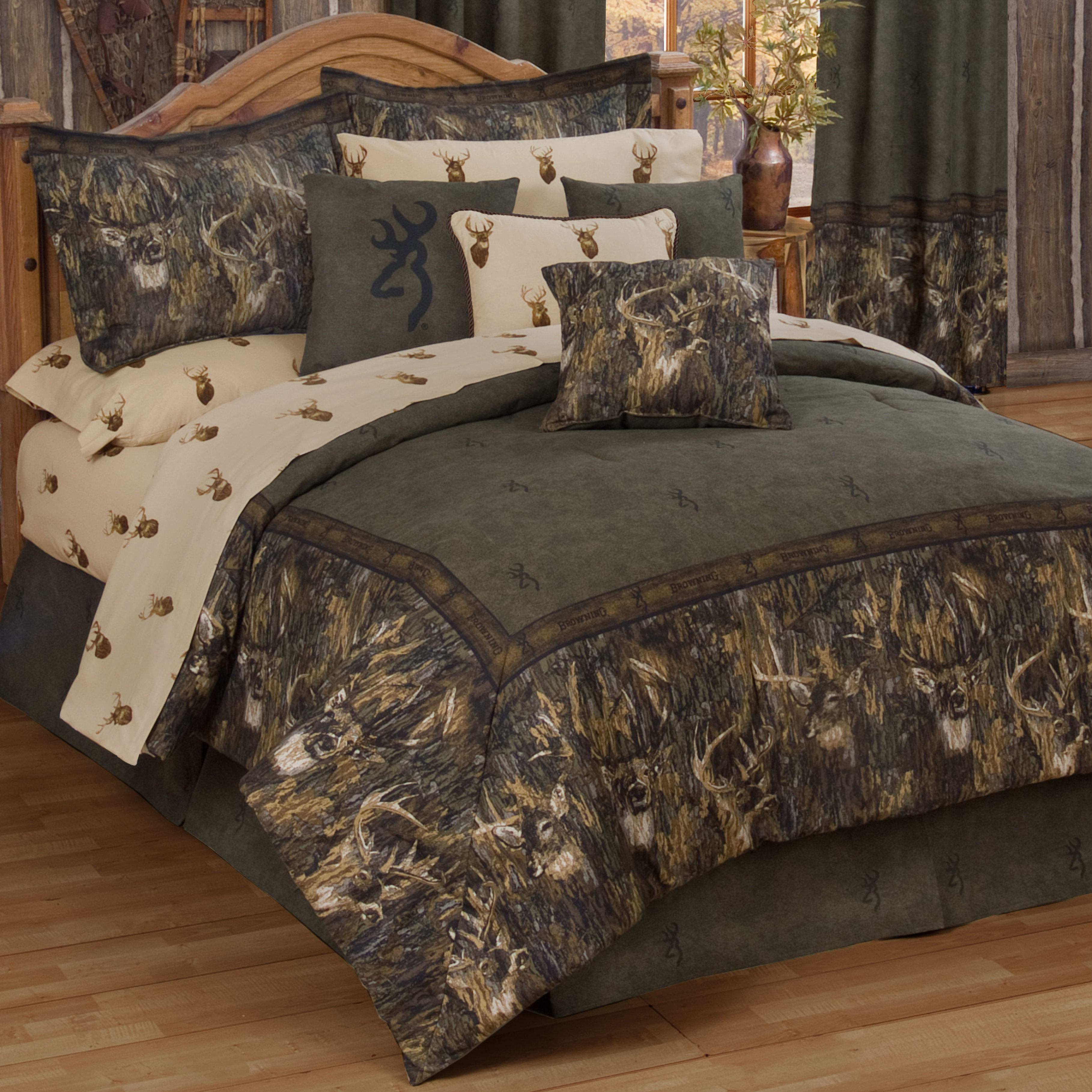 Whitetail Ridge Deer Comforter Set with Sheet and Curtain Options!