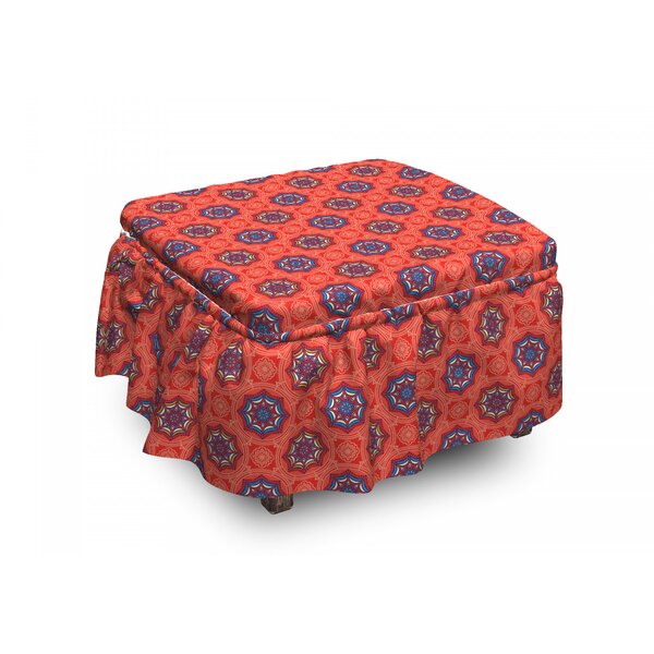 Oriental Floral Timeless Ottoman Slipcover (Set Of 2) By East Urban Home