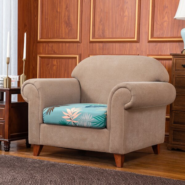 Rocco Leaves Printed Elastic Box Cushion Armchair Slipcover By Bayou Breeze