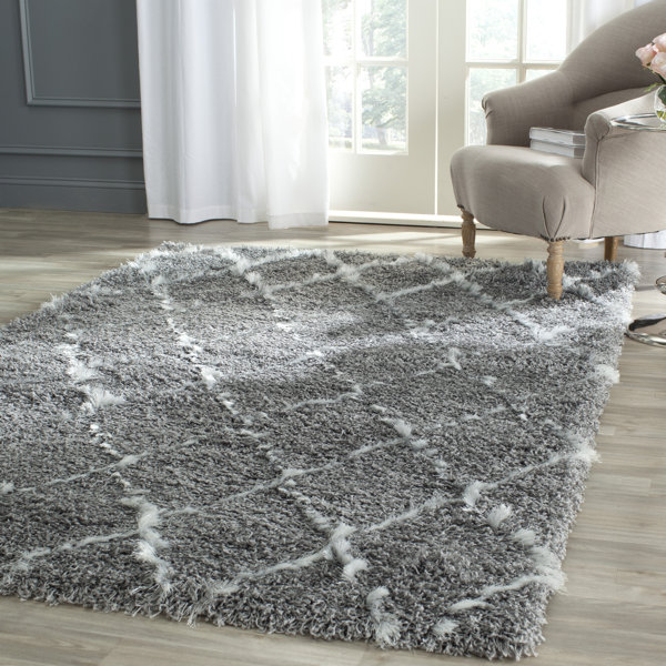 Armstead Geometric Contemporary Gray/Ivory Area Rug by Brayden Studio