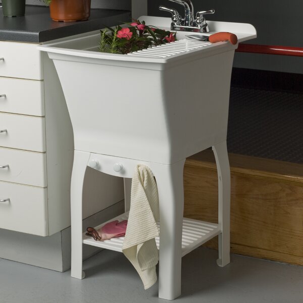 Fitz Workstation 20.5 x 25.75 Freestanding Laundry Sink with Faucet by Cashel