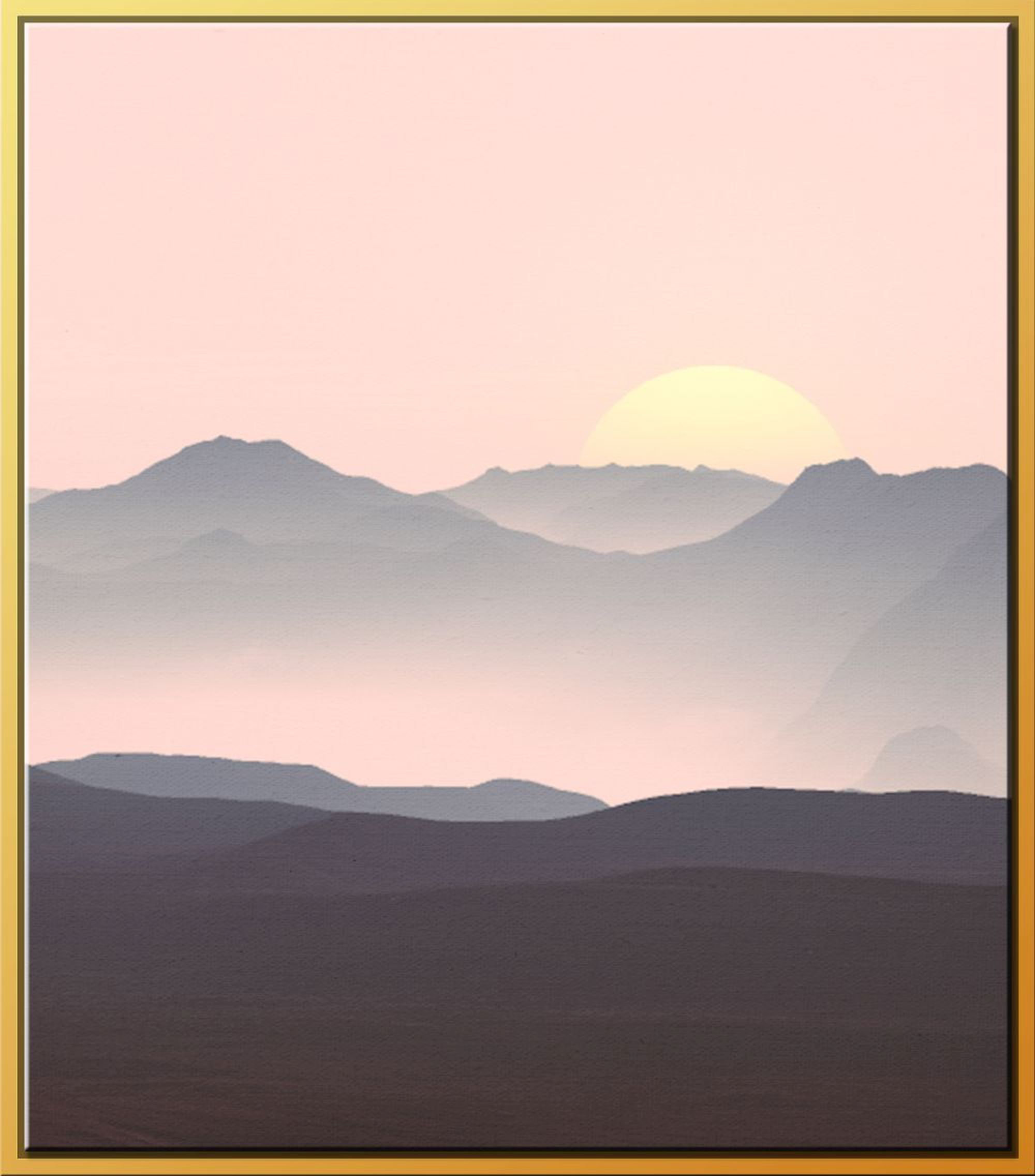 Ivy Bronx Navy Pink Sunset Ii Framed Graphic Art On Canvas Wayfair