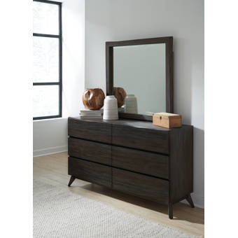 Union Rustic Saucedo 6 Drawer Double Dresser With Mirror Wayfair