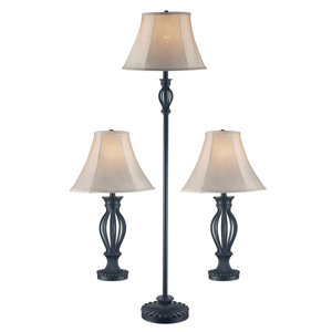 Gambier 3 Piece Table and Floor Lamp Set