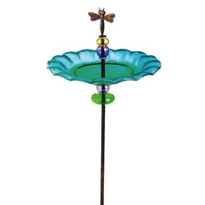 Delightful Dragonfly Staked Birdbath