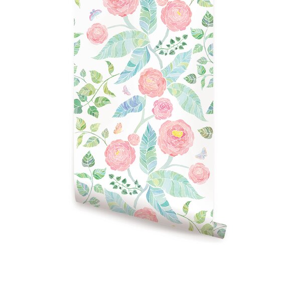 Spring Garden Flowers Peel and Stick Wallpaper Roll by Simple Shapes