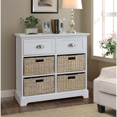 Beachcrest Home Fleming 2 Drawer 4 Basket Accent Chest Color Cream